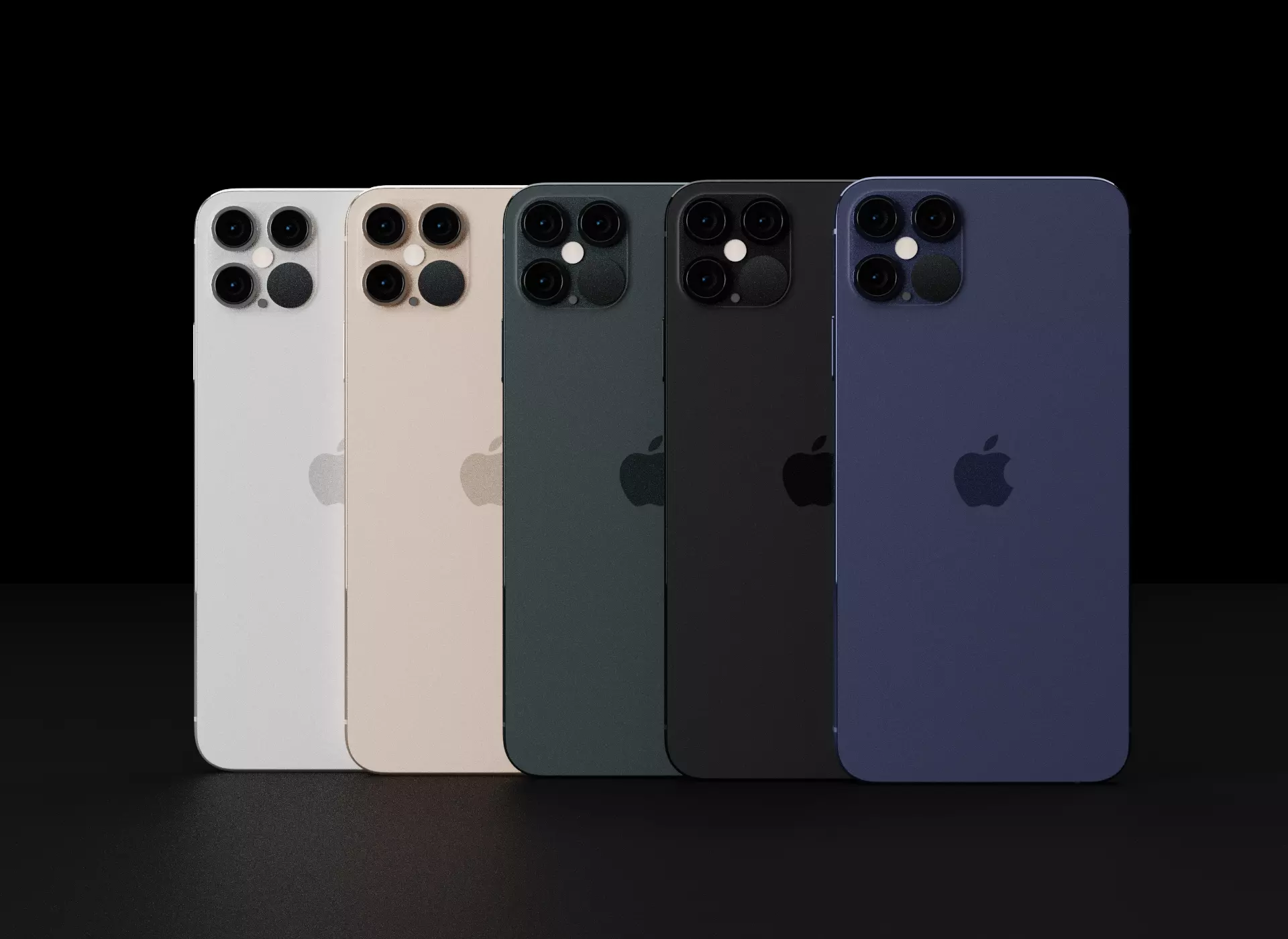 Concept of Apple iPhone 12 Pro Max Thin Bezels and Boxy Design Low-poly 3D model_0