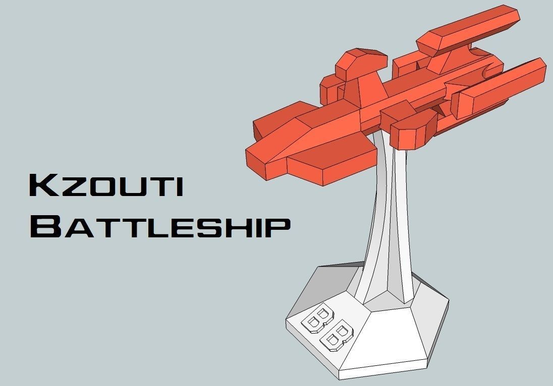 MicroFleet Kzouti Pride Starship Pack 3D print model_2