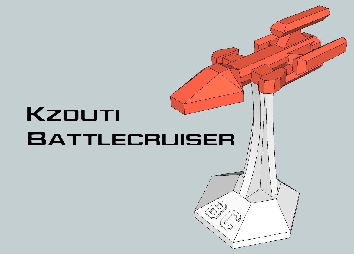 MicroFleet Kzouti Pride Starship Pack 3D print model_3