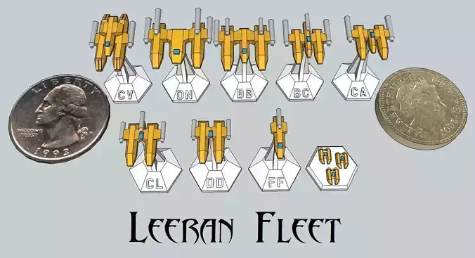 MicroFleet Leeran Fleet Starship Pack 3D print model