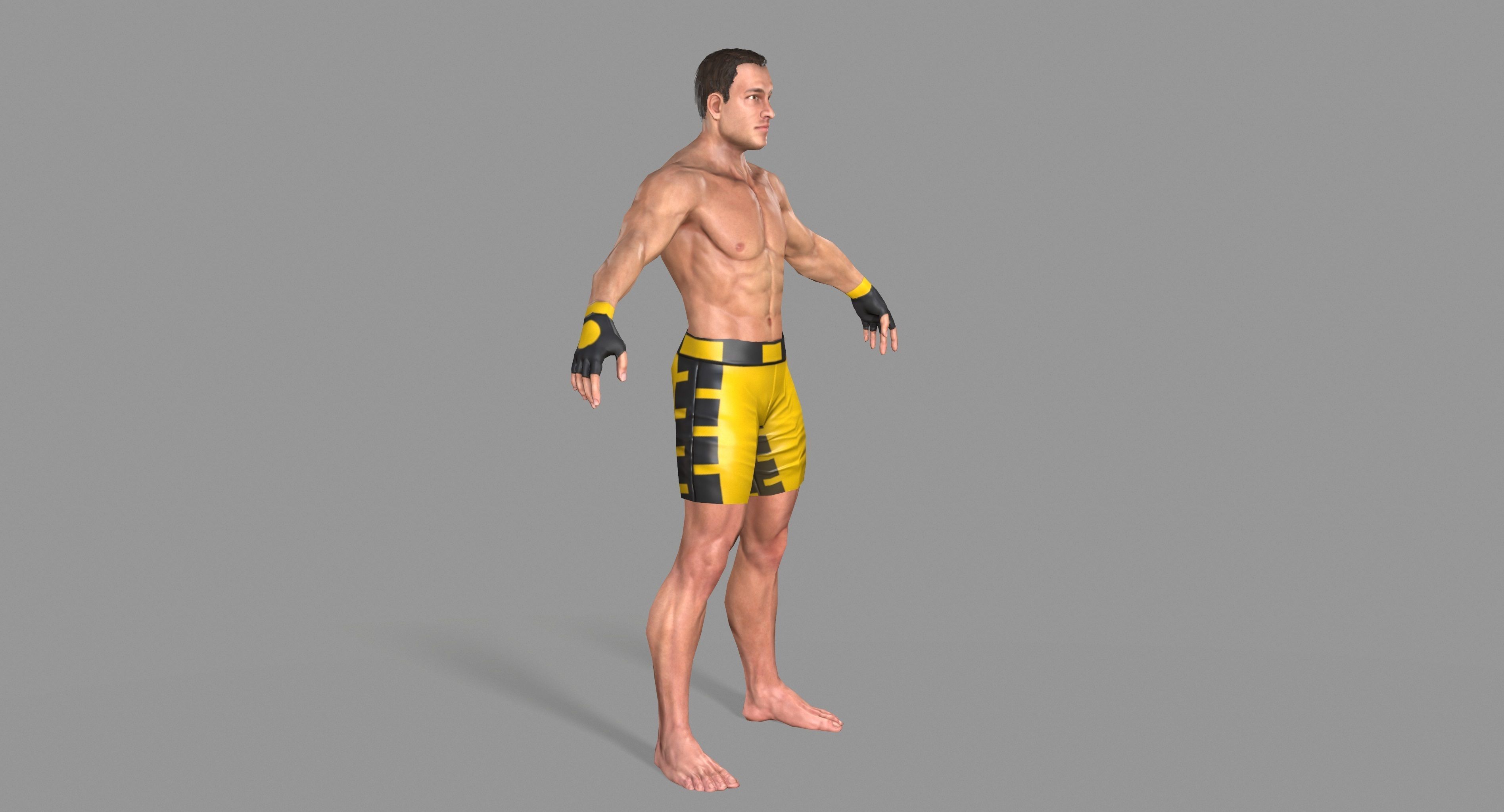 UFC Boxer Low-poly 3D model_6