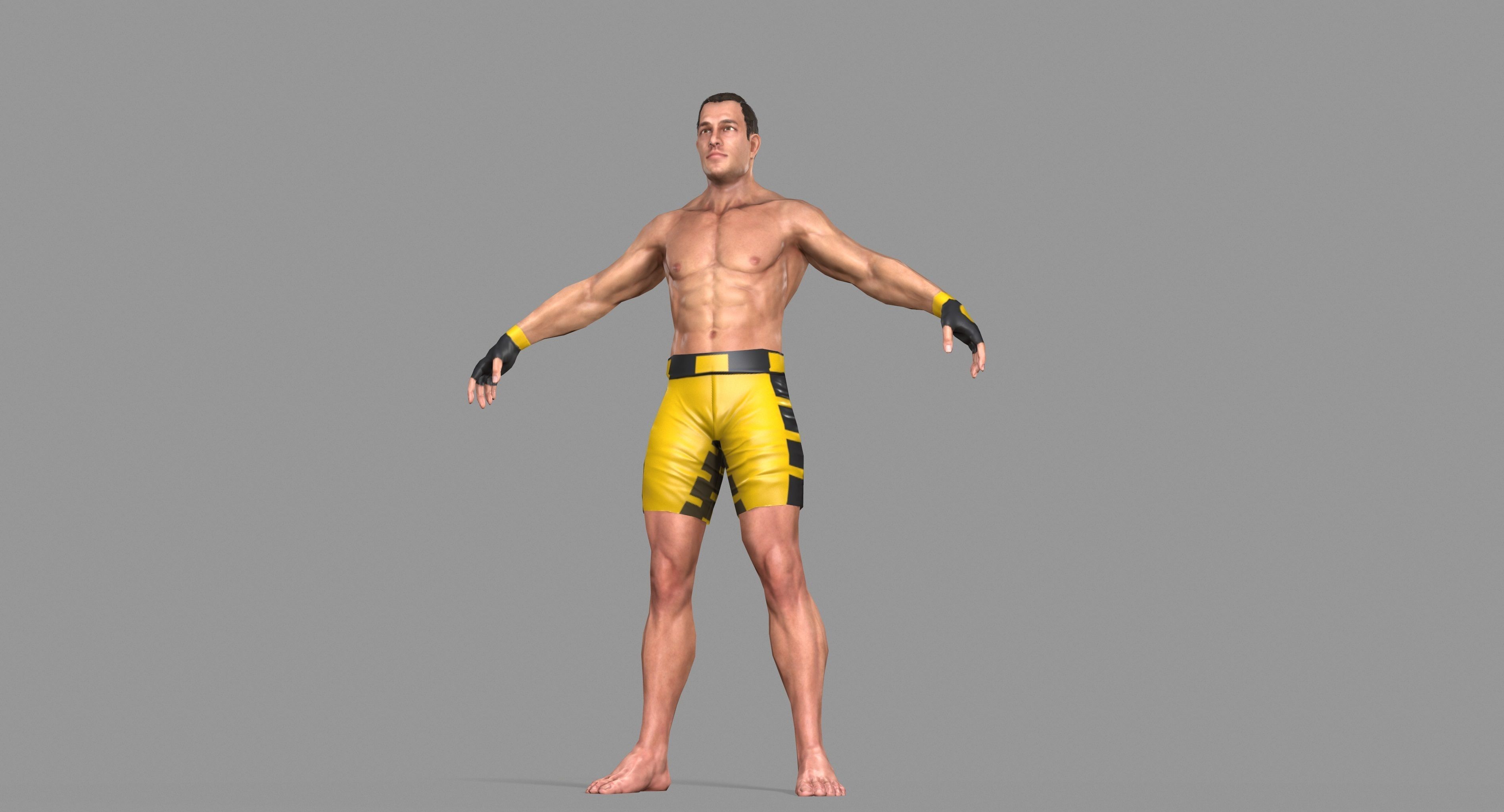 UFC Boxer Low-poly 3D model_32