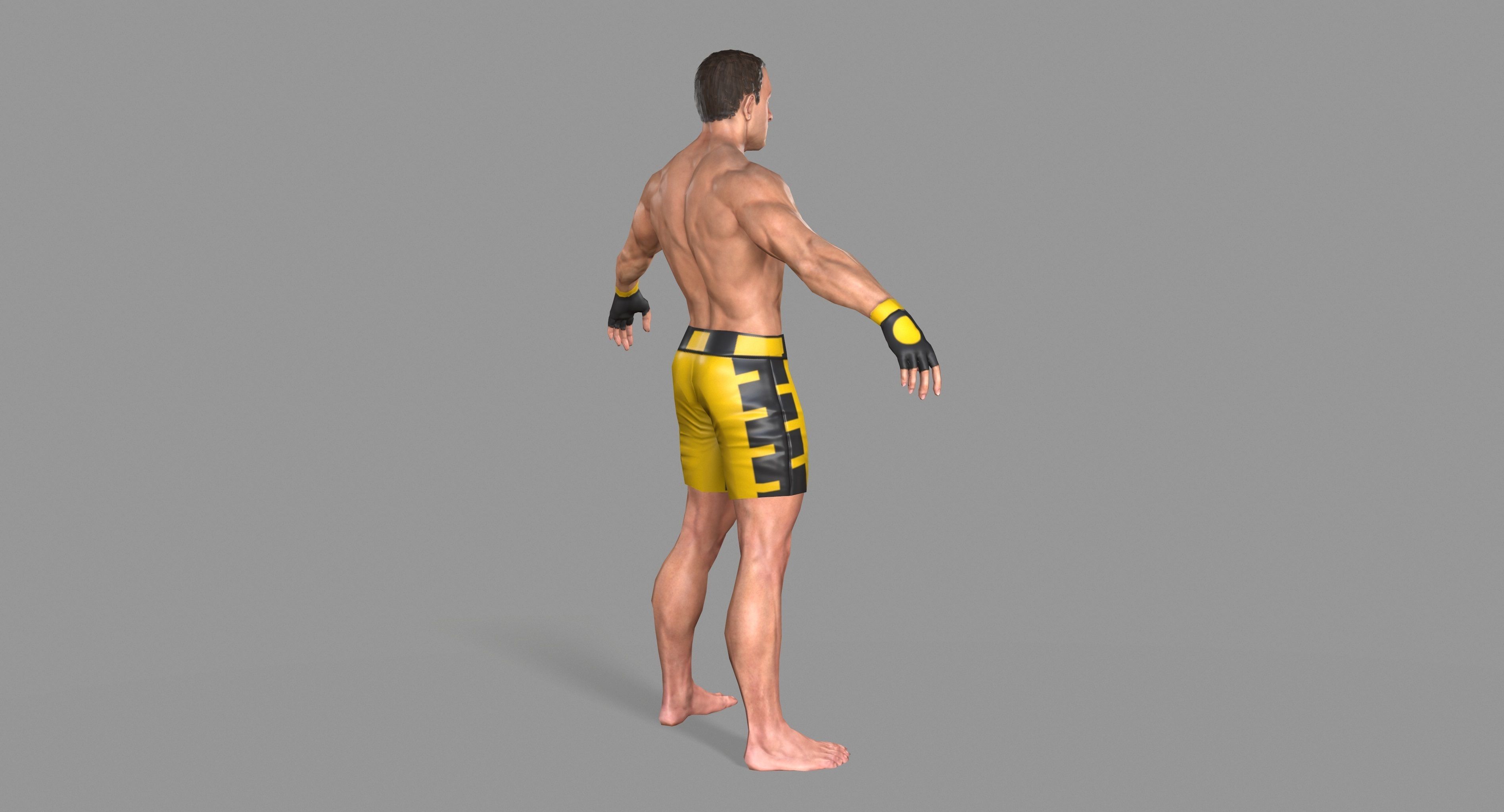 UFC Boxer Low-poly 3D model_8