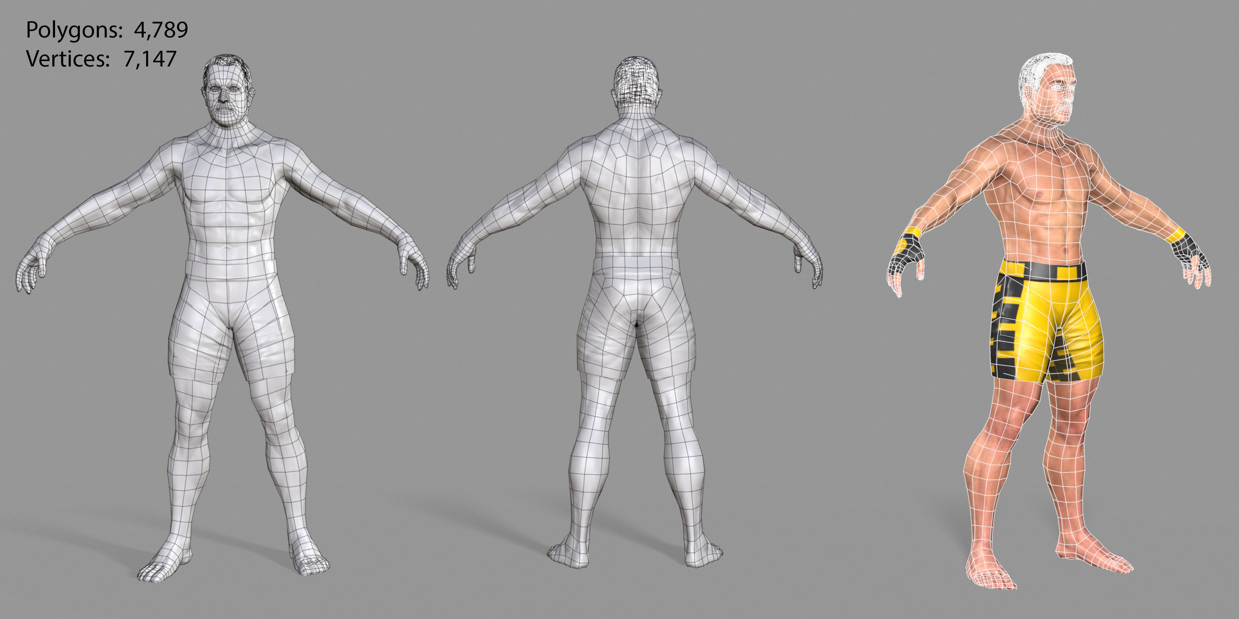 UFC Boxer Low-poly 3D model_4