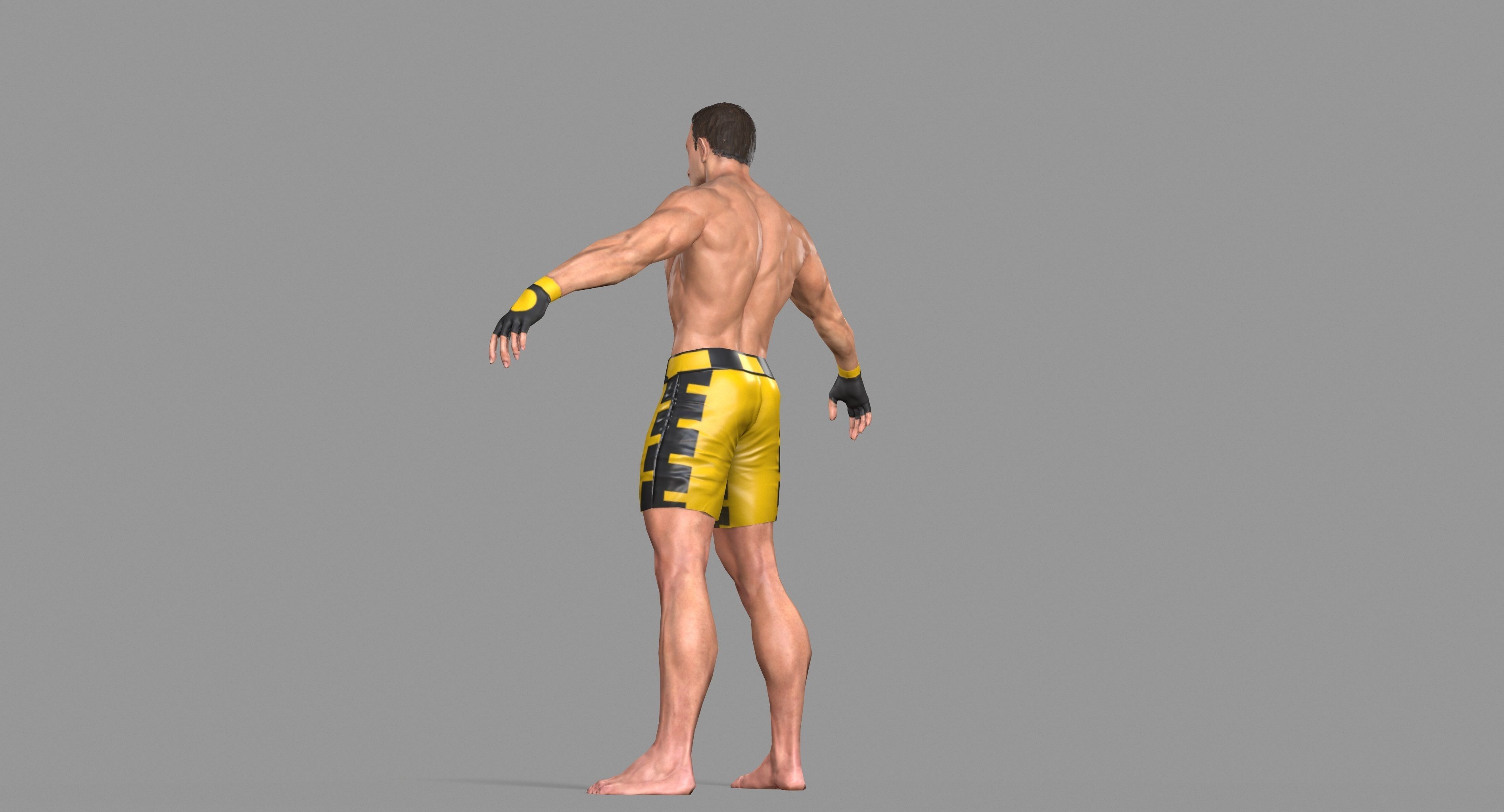 UFC Boxer Low-poly 3D model_43