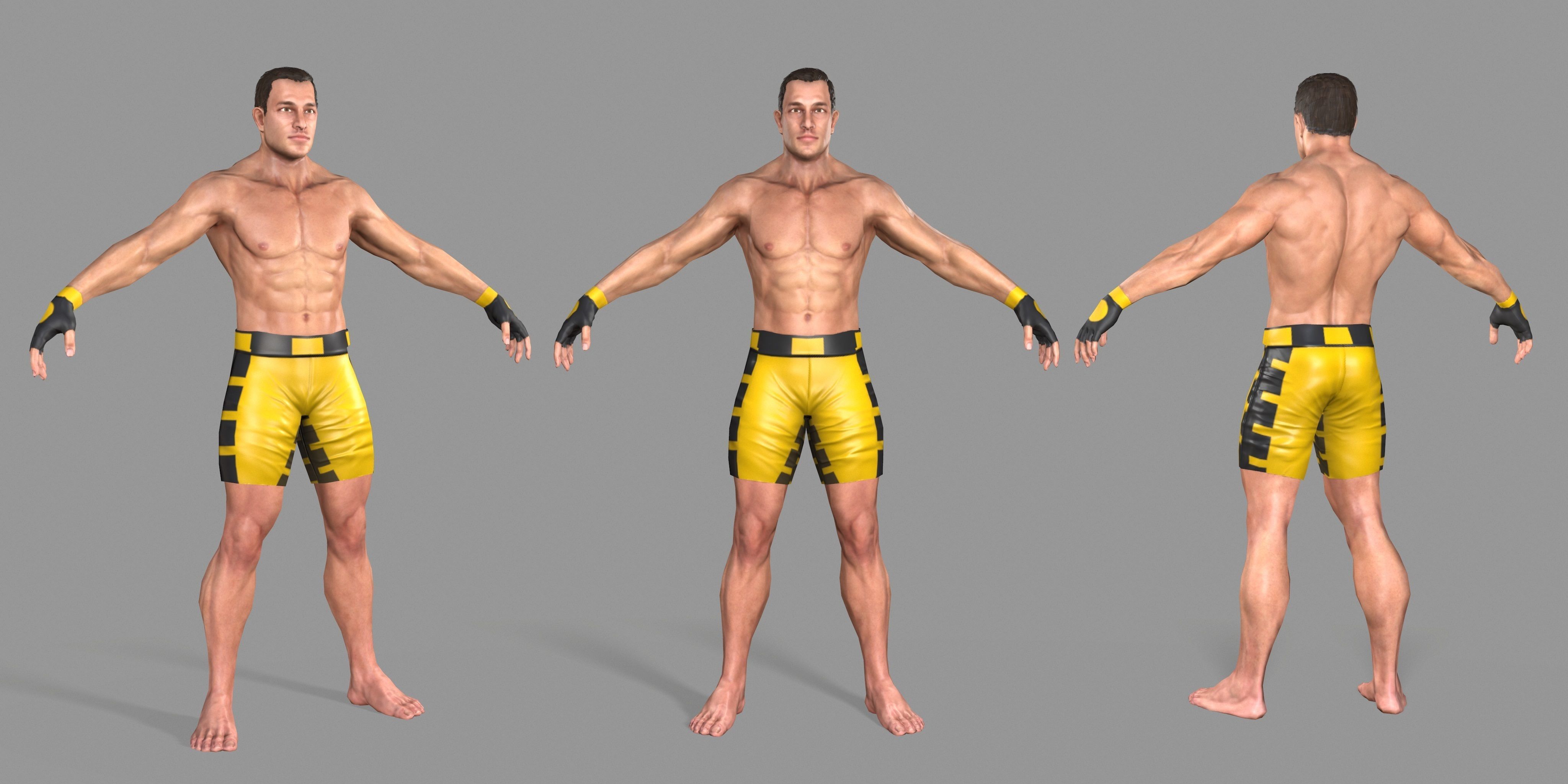 UFC Boxer Low-poly 3D model_2