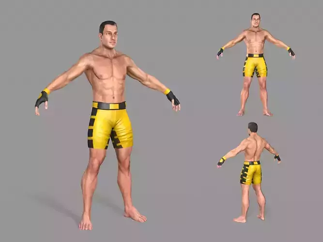 UFC Boxer Low-poly 3D model