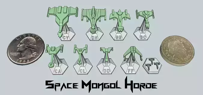 MicroFleet Space Mongol Horde Starship Pack 3D print model