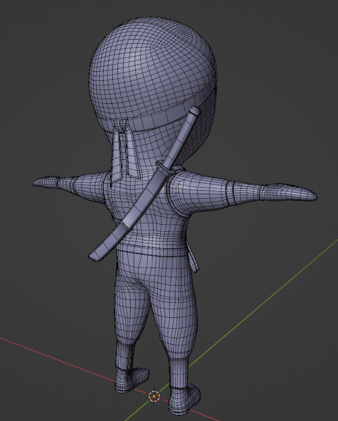 Ninja Cartoon Warrior Character Low-poly 3D model_4