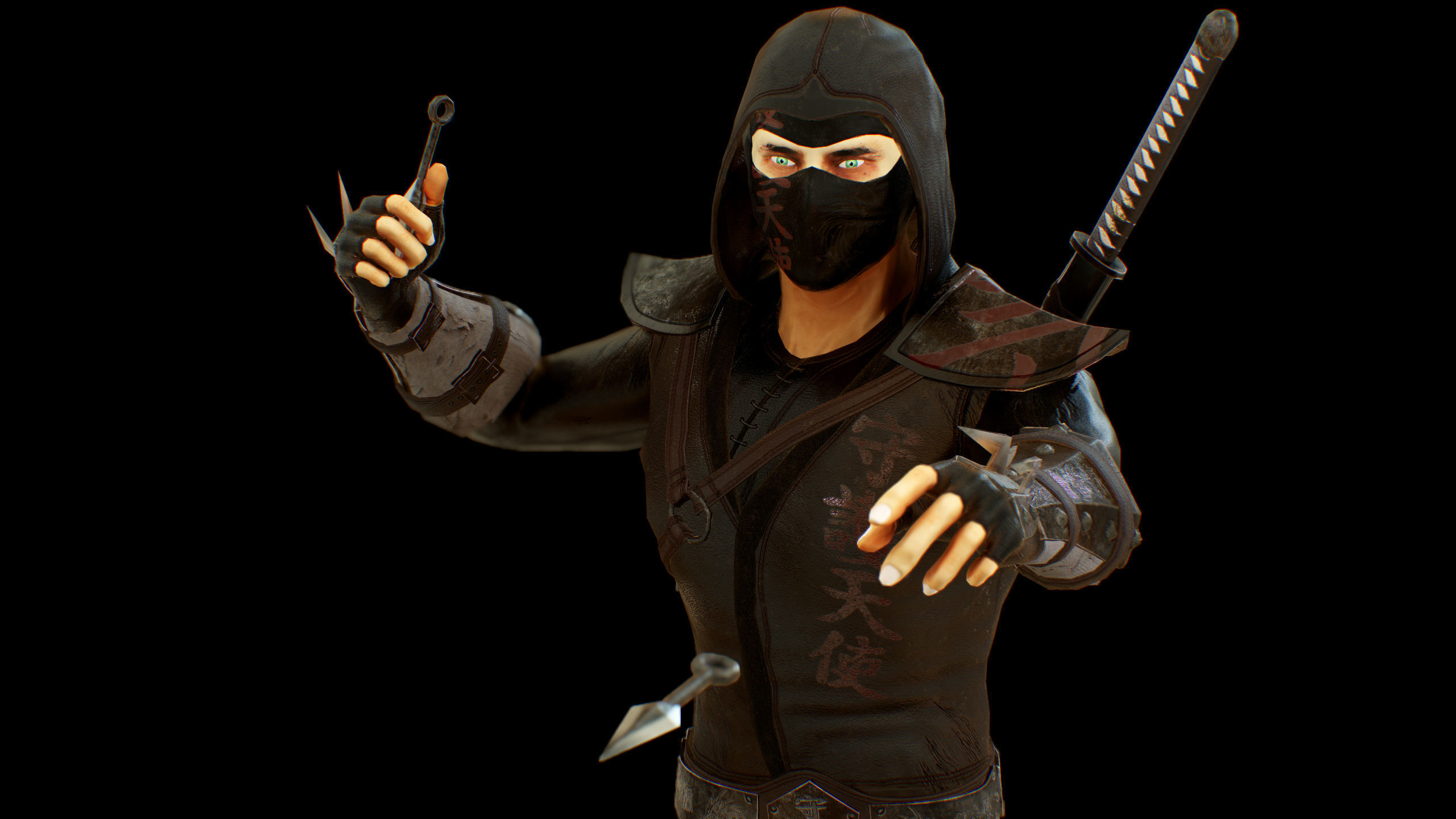 ninja Low-poly 3D model_17