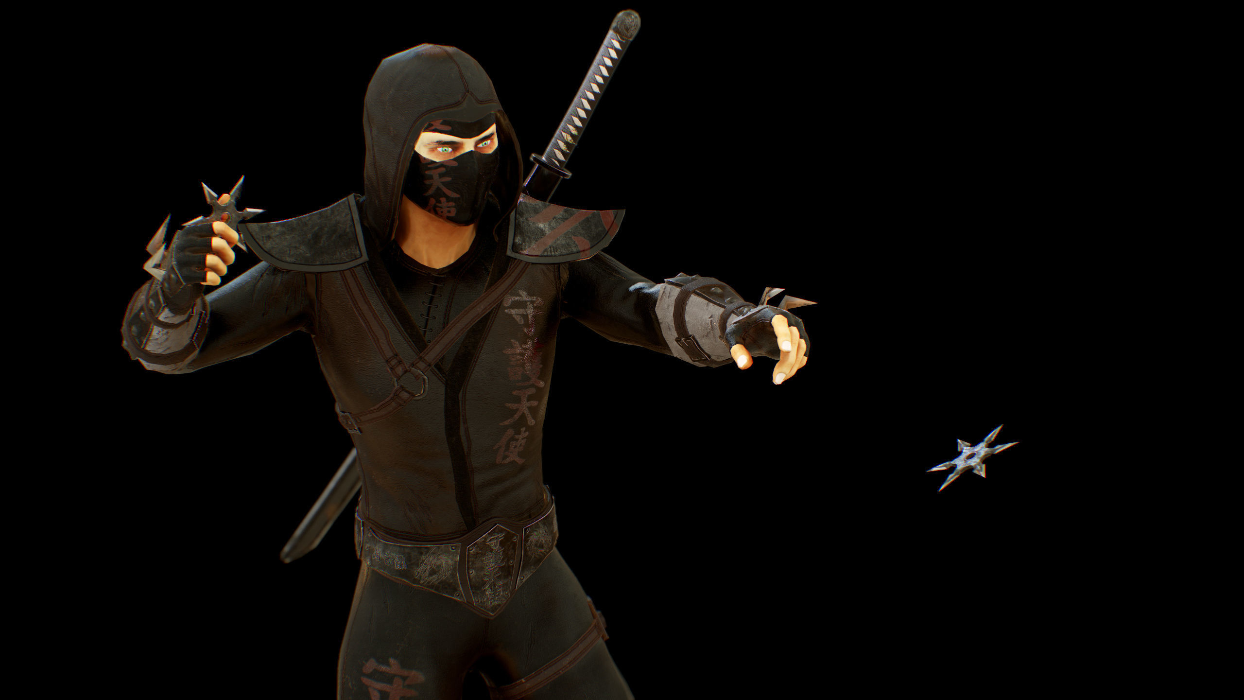 ninja Low-poly 3D model_20