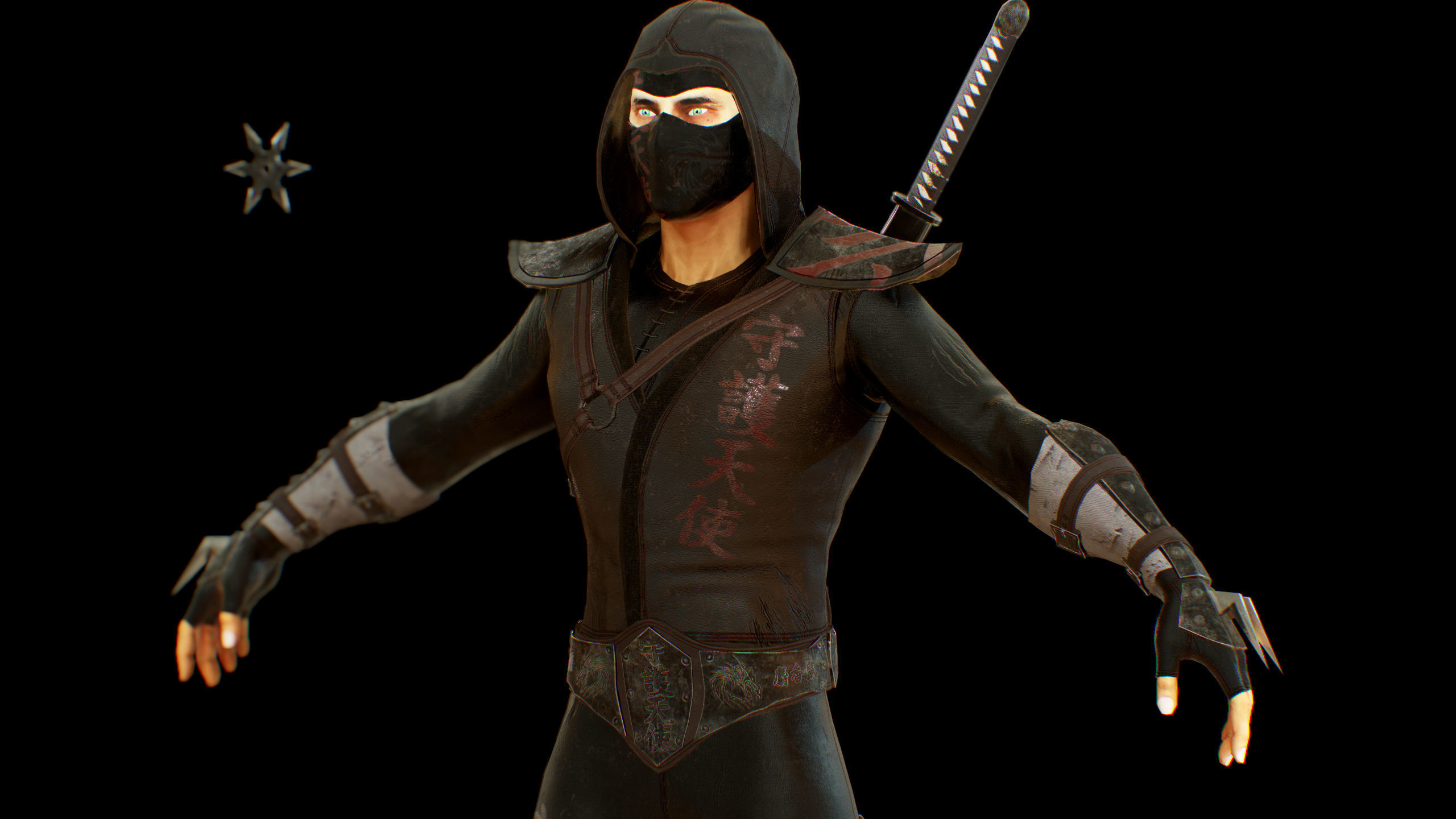 ninja Low-poly 3D model_8