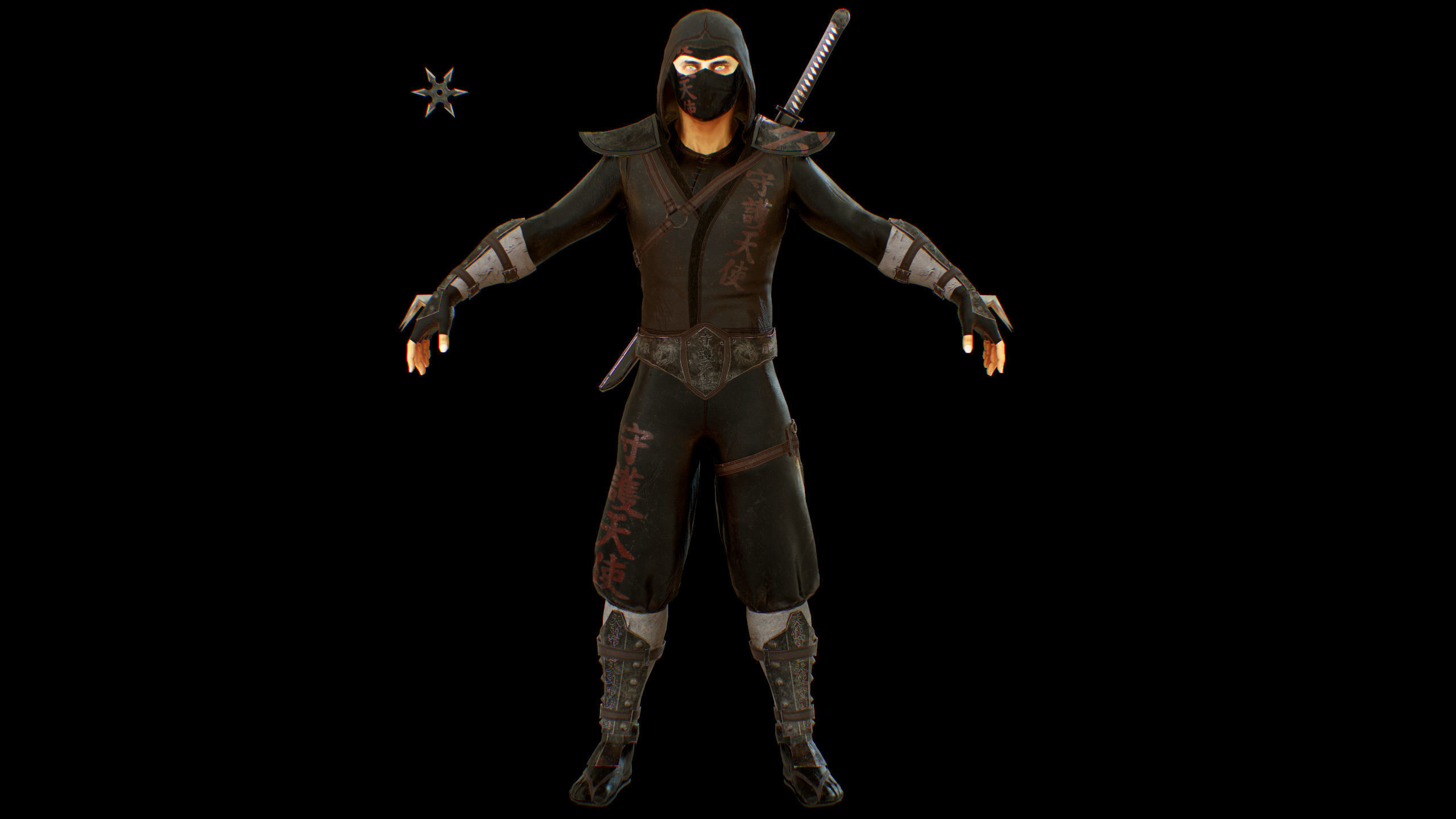 ninja Low-poly 3D model_3
