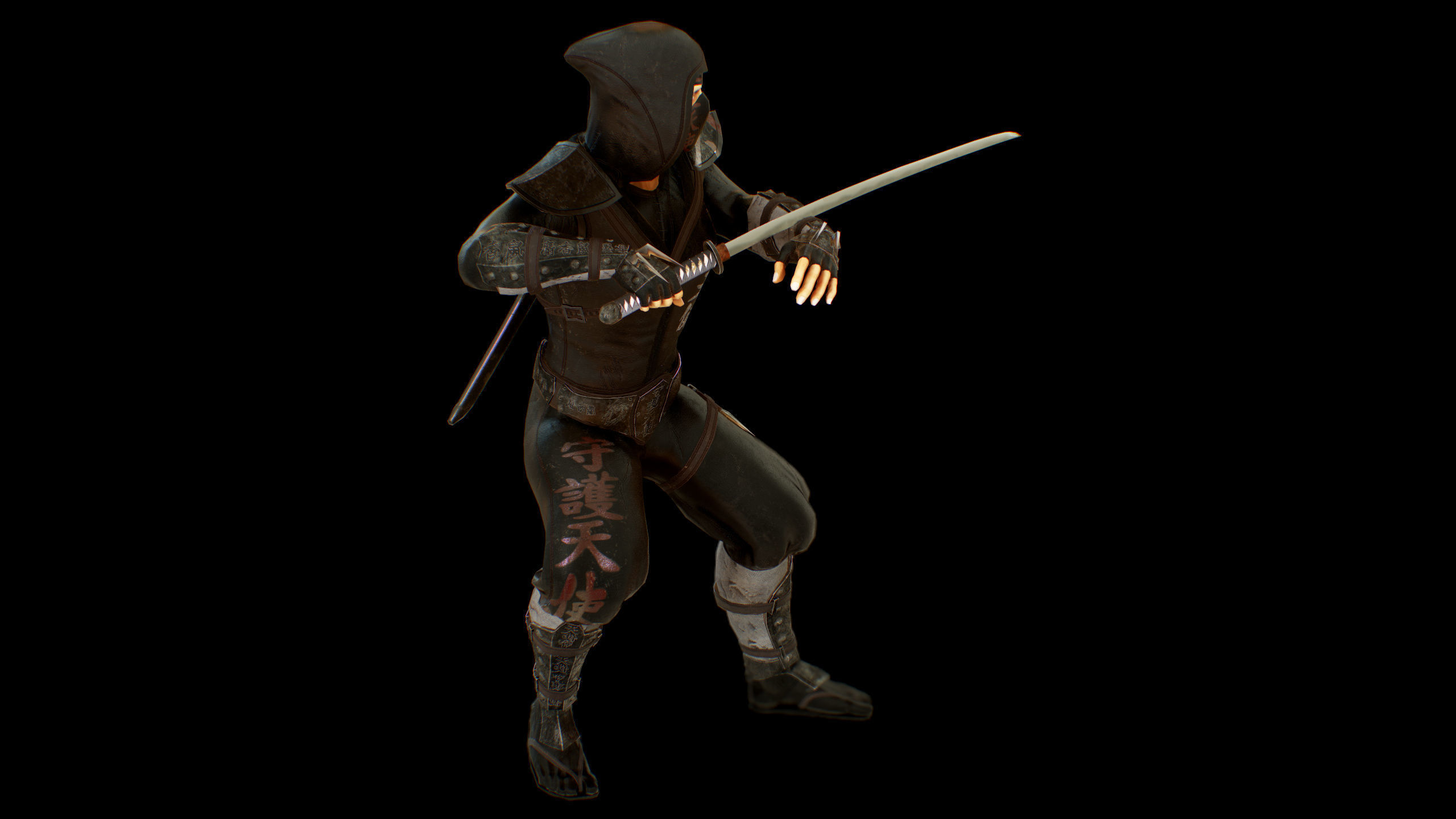 ninja Low-poly 3D model_16