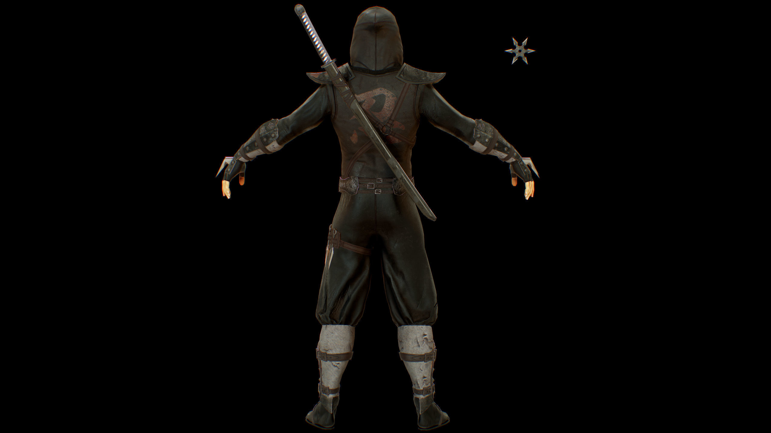 ninja Low-poly 3D model_6