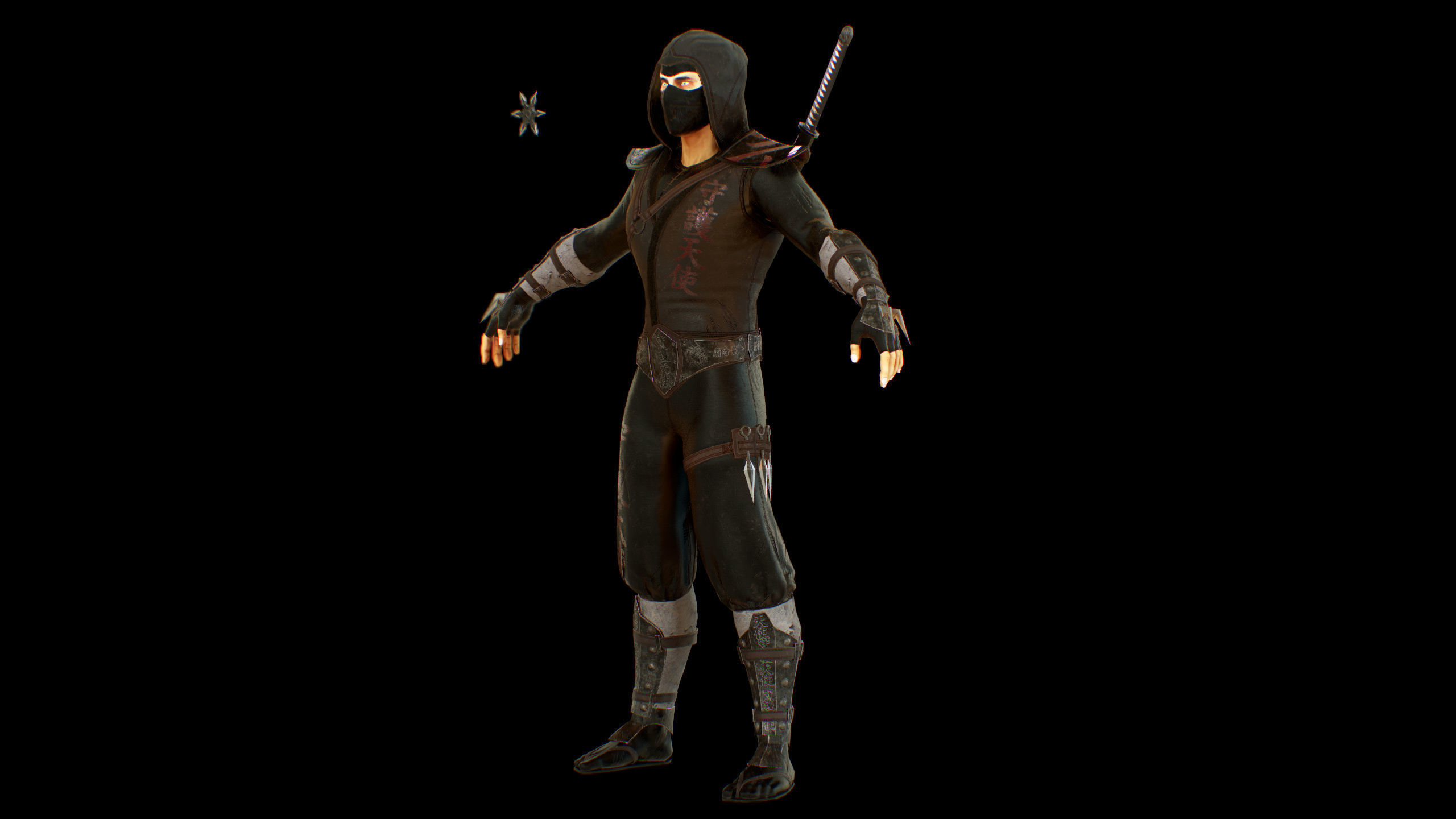 ninja Low-poly 3D model_4