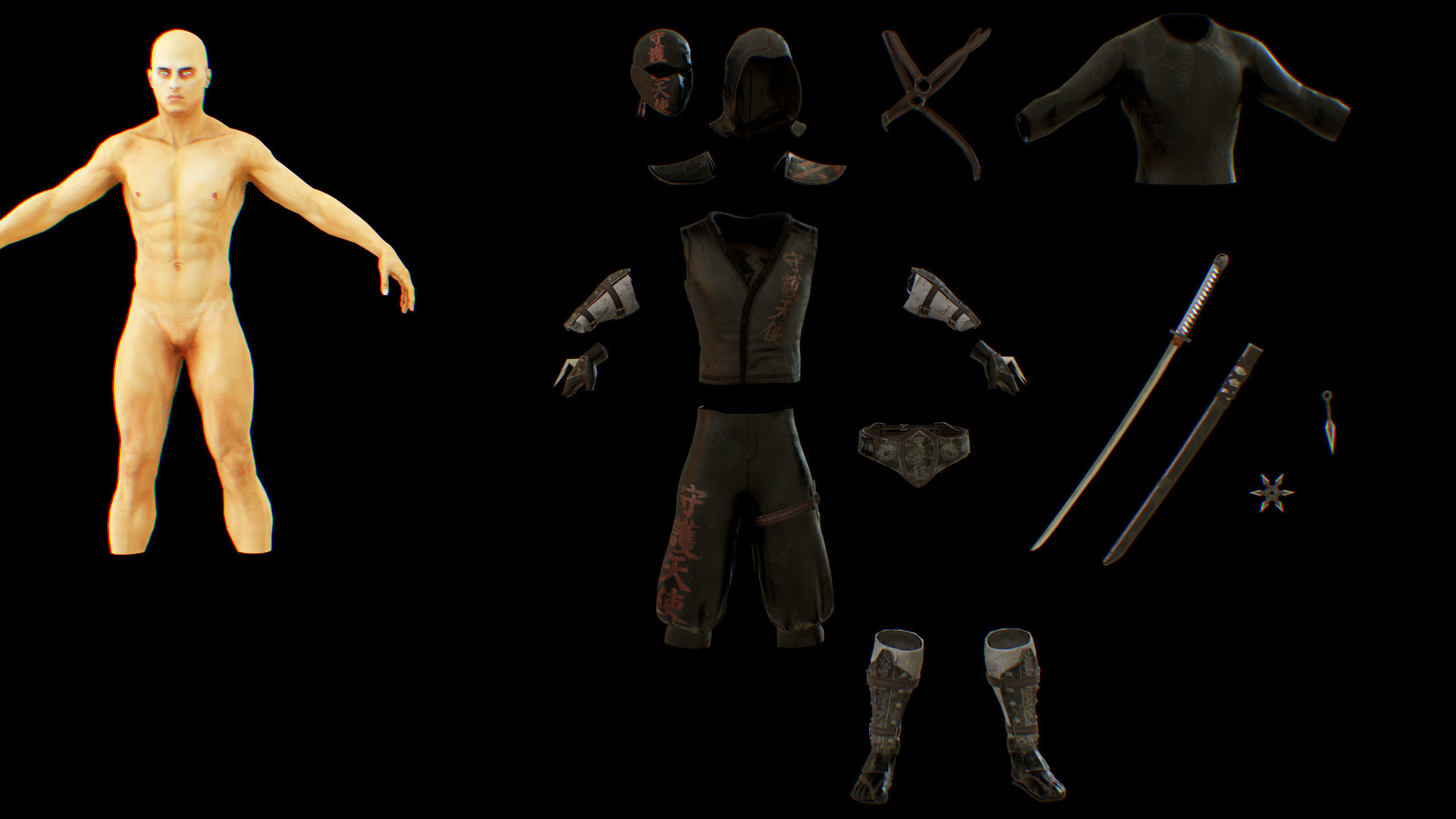 ninja Low-poly 3D model_23