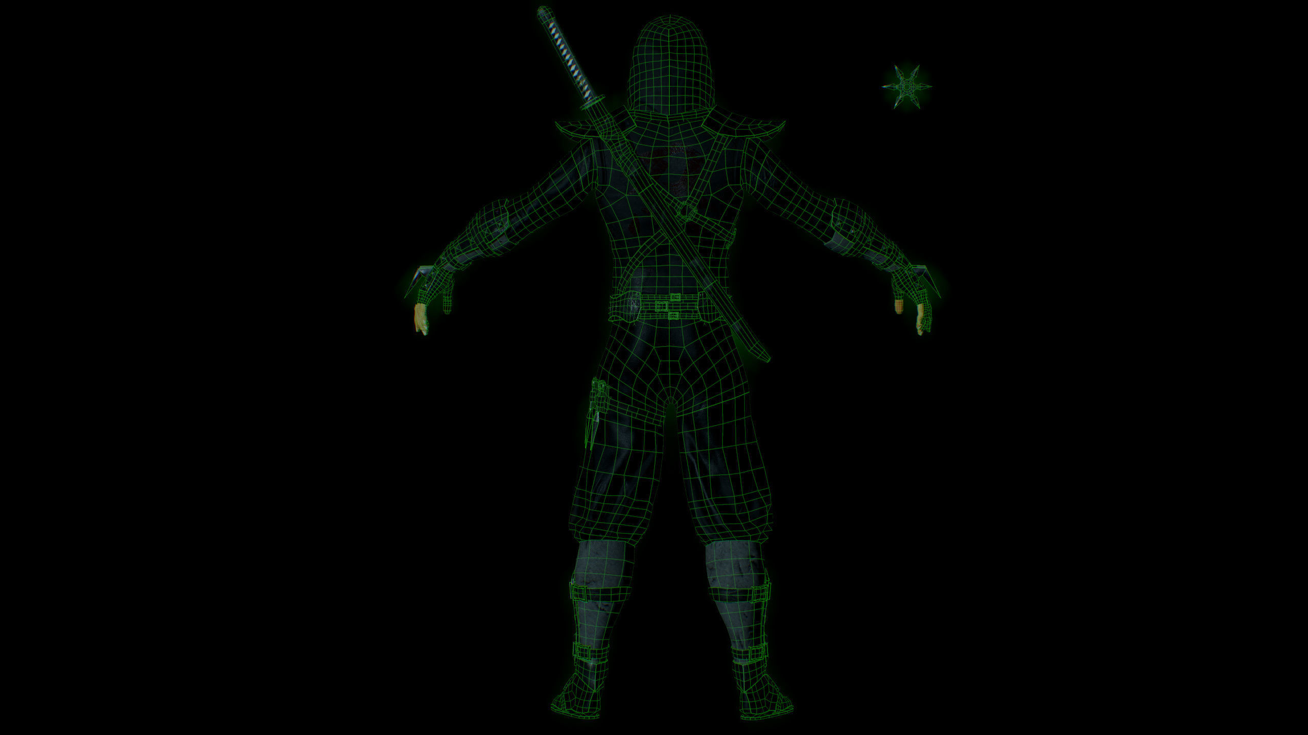 ninja Low-poly 3D model_13