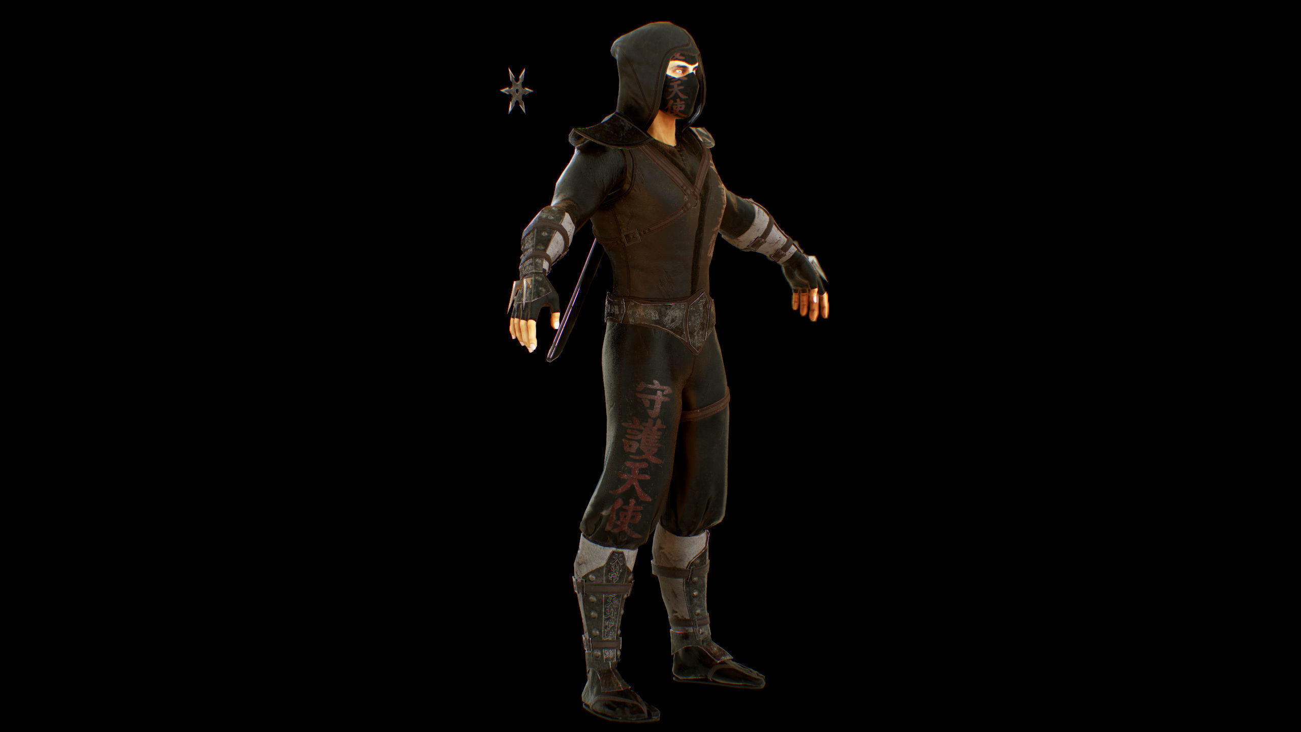 ninja Low-poly 3D model_7