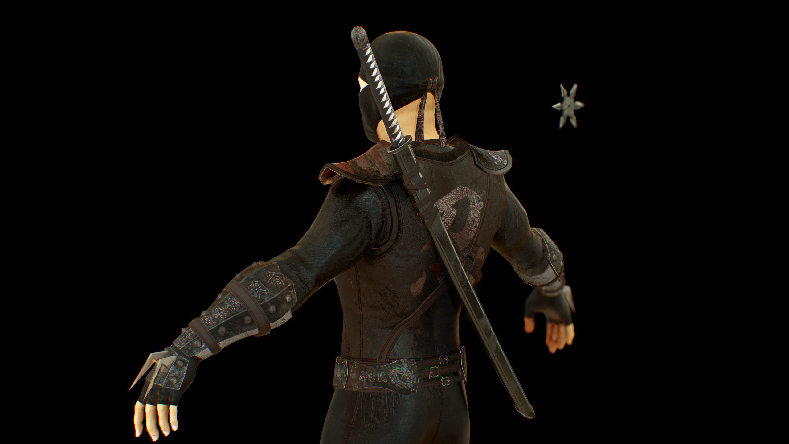 ninja Low-poly 3D model_10