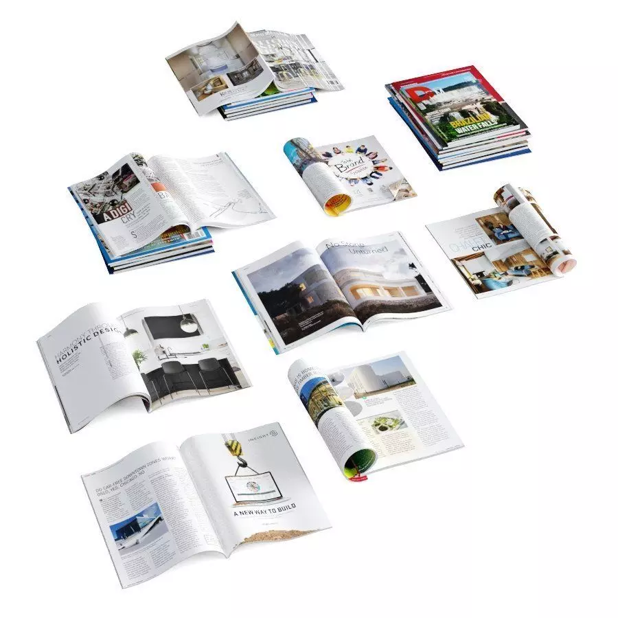 Magazines stack 3D model_0