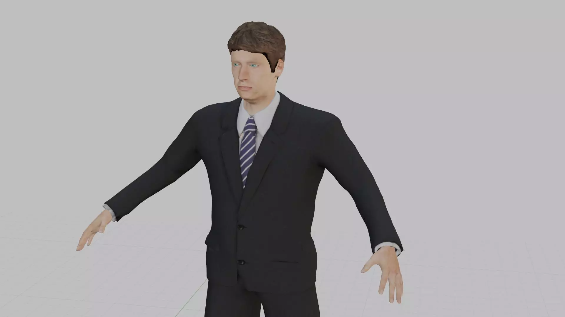 Business Man riggid Model for Quick Animation and Games Free low-poly 3D model