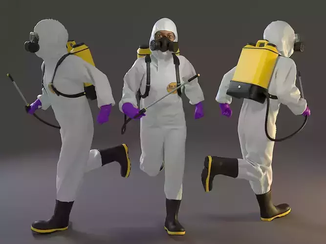 Biohazard Suit Female ACC 2130 003 Low-poly 3D model