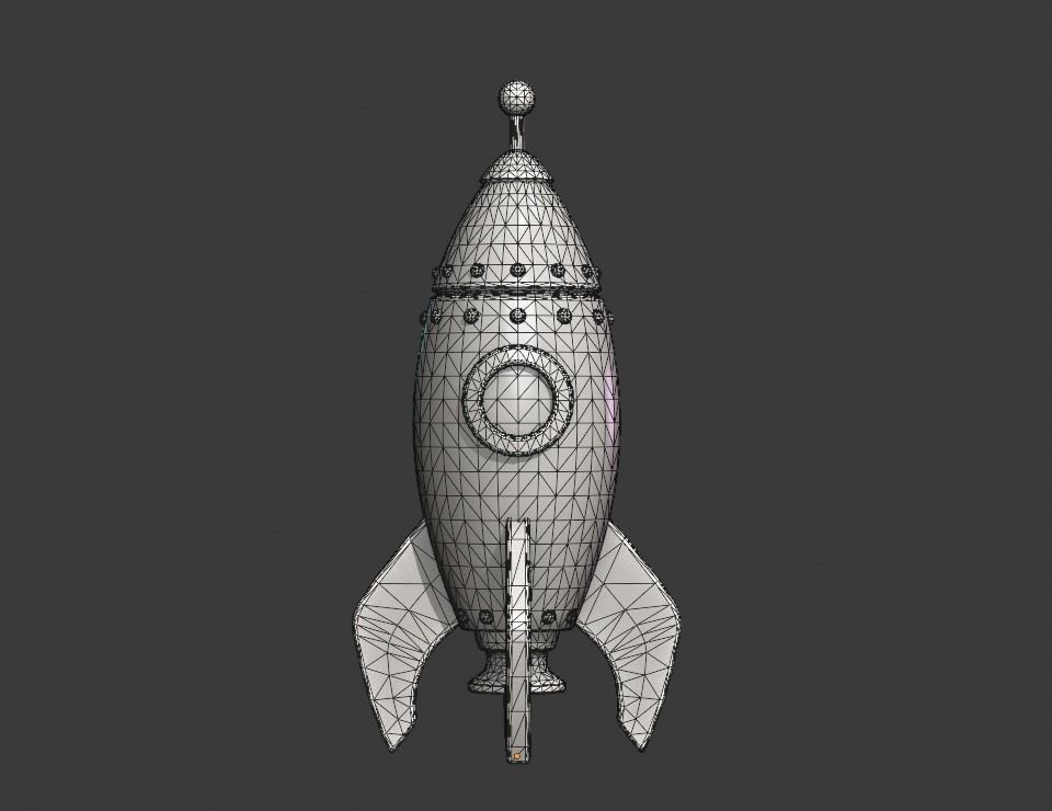 Cartoon Rocket PBR Low-poly 3D model_14