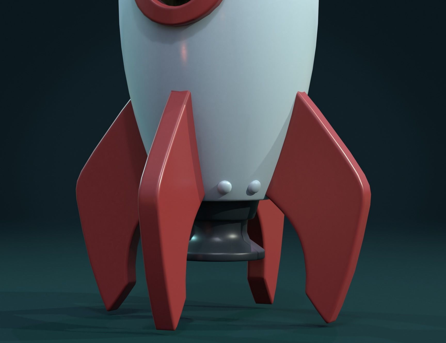 Cartoon Rocket PBR Low-poly 3D model_6