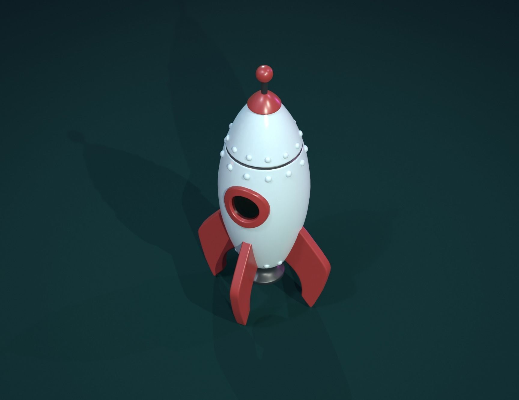 Cartoon Rocket PBR Low-poly 3D model_3