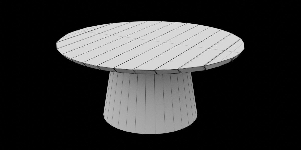 Circular Table 04 Low-poly 3D model_5