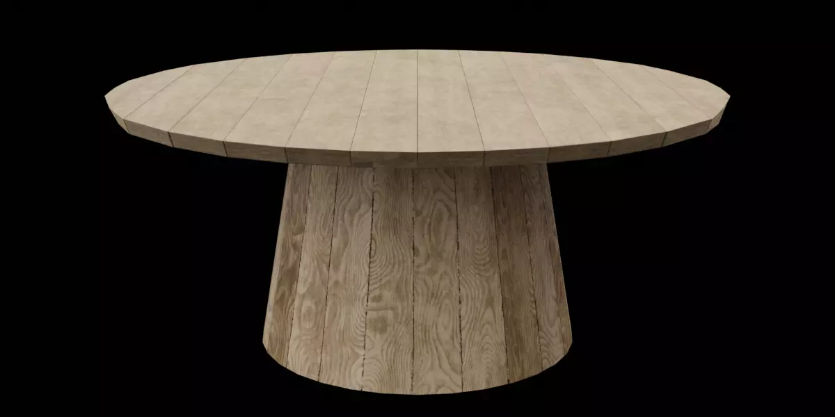 Circular Table 04 Low-poly 3D model_0