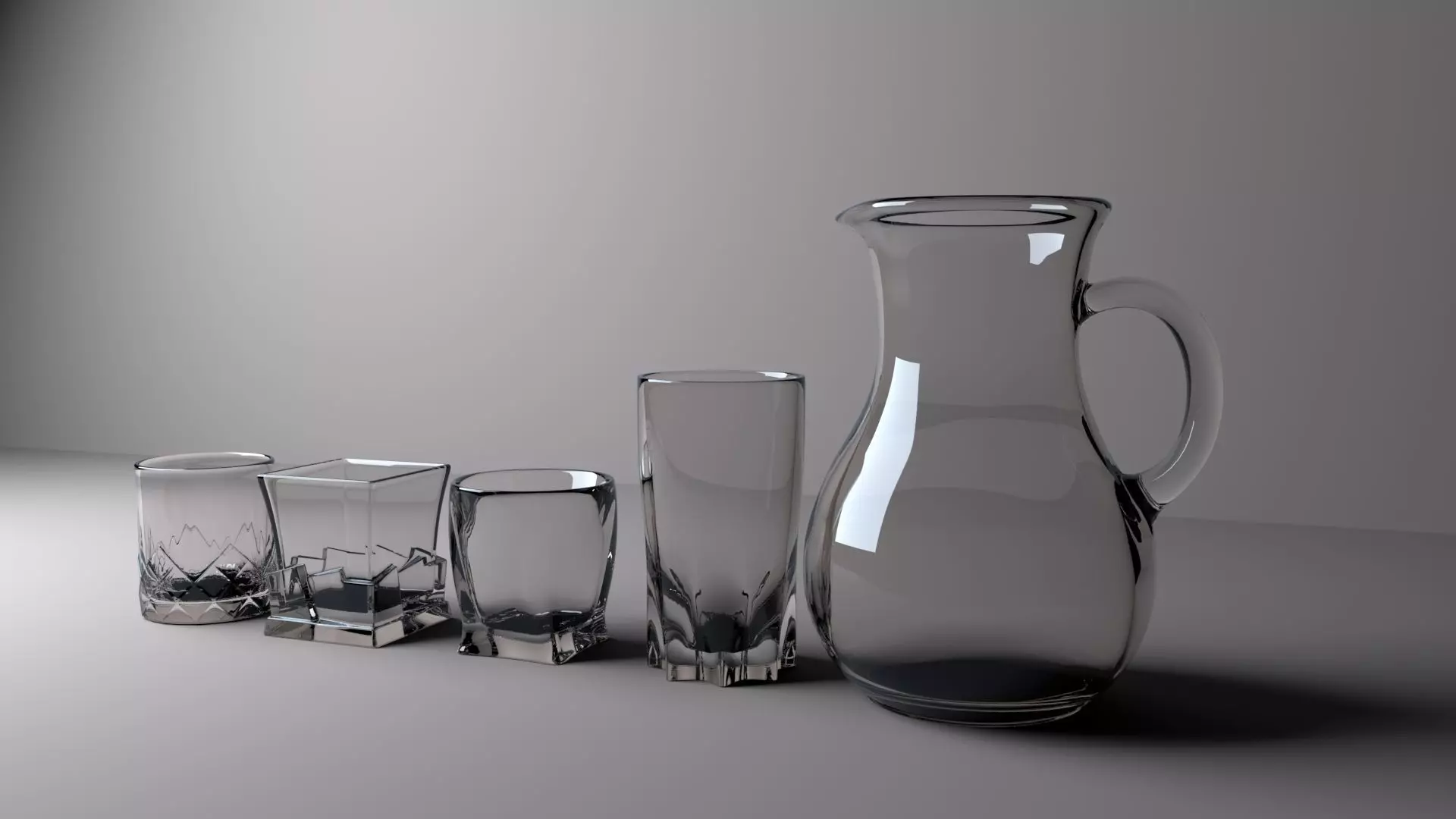Milk Glass Beer Cup and Jar 3D model