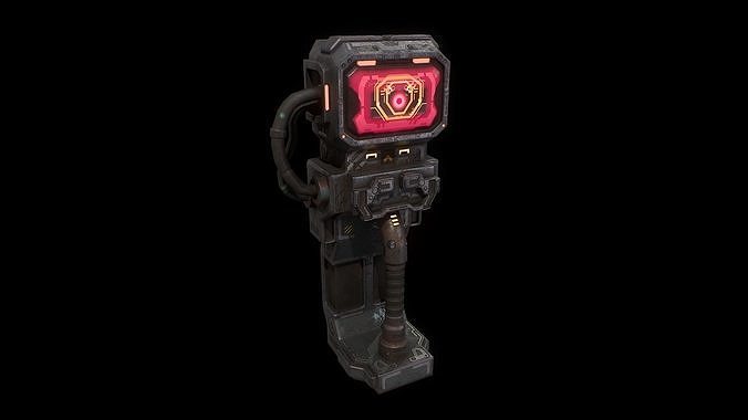 Low poly sci fi hand scanner tool Low-poly 3D model
