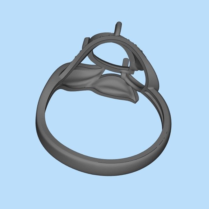 Women ring with gems 3dm stl 3D print model_29