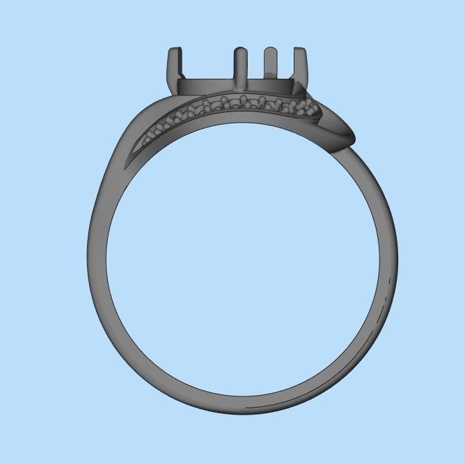 Women ring with gems 3dm stl 3D print model_36