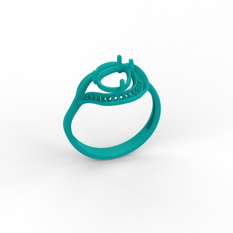 Women ring with gems 3dm stl 3D print model_16