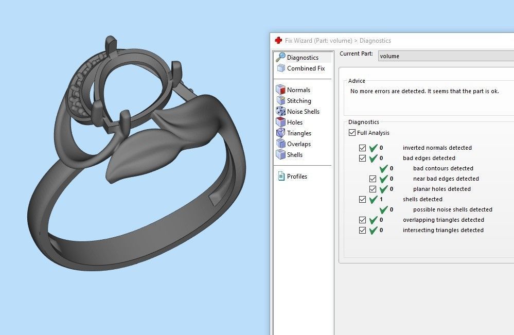 Women ring with gems 3dm stl 3D print model_33