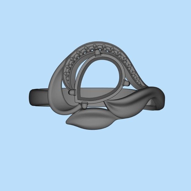 Women ring with gems 3dm stl 3D print model_37