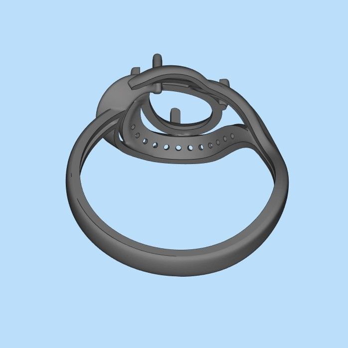 Women ring with gems 3dm stl 3D print model_30