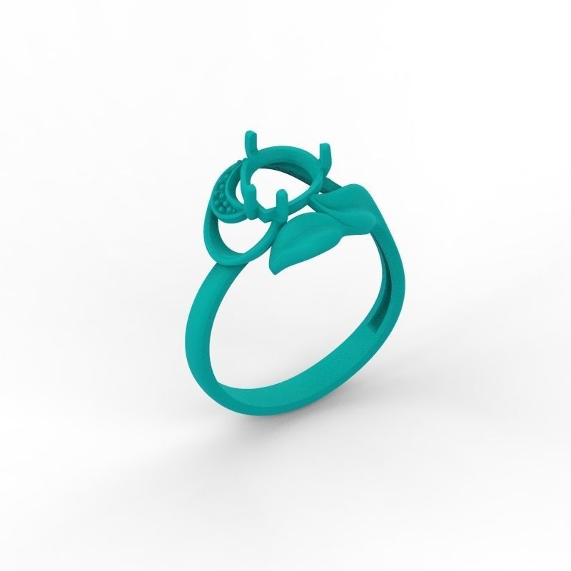 Women ring with gems 3dm stl 3D print model_24