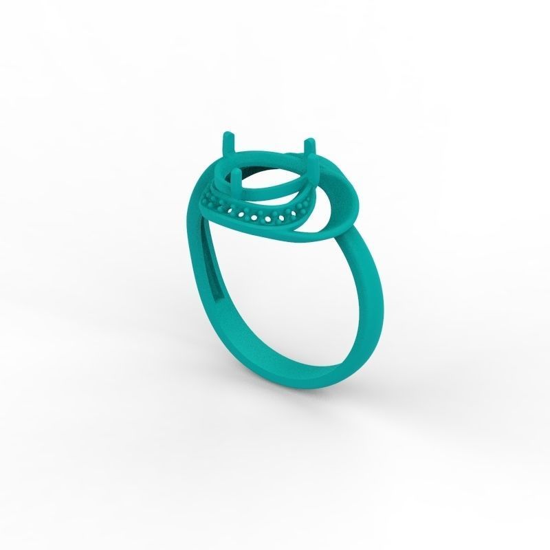 Women ring with gems 3dm stl 3D print model_23
