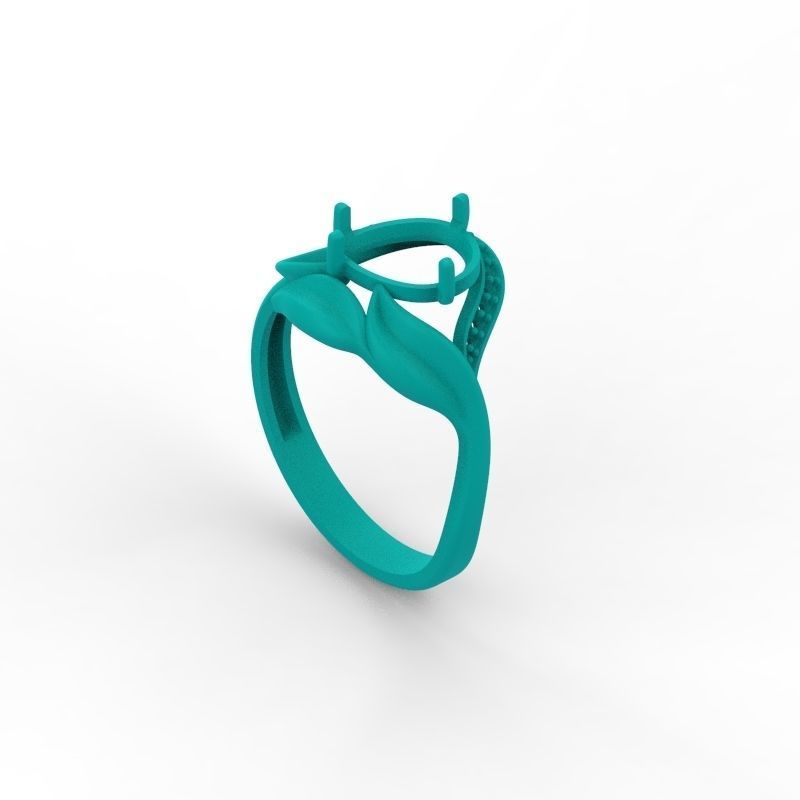 Women ring with gems 3dm stl 3D print model_21
