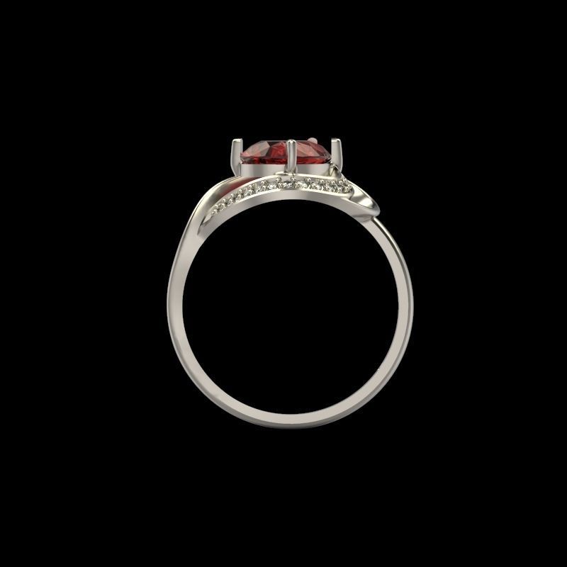 Women ring with gems 3dm stl 3D print model_7