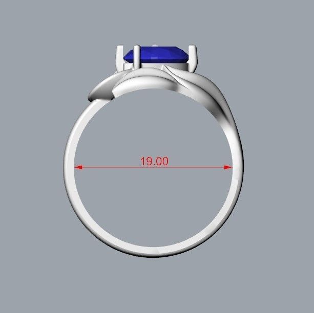 Women ring with gems 3dm stl 3D print model_25