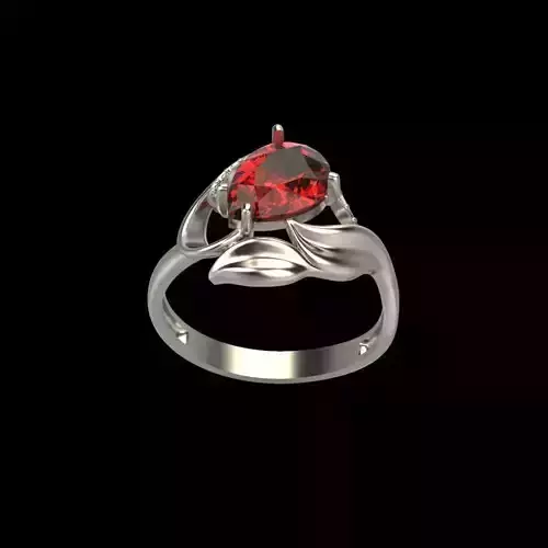 Women ring with gems 3dm stl