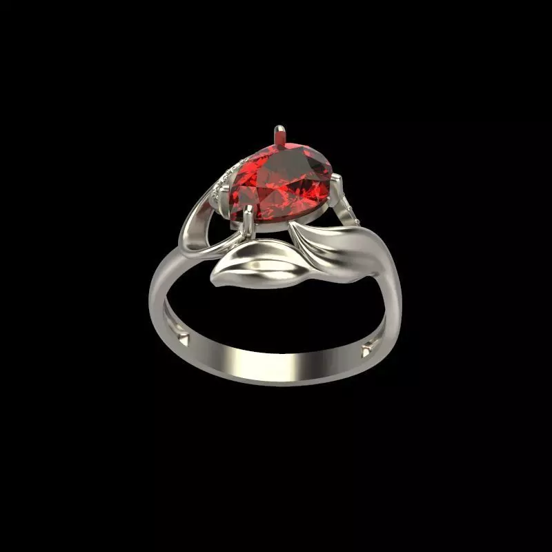 Women ring with gems 3dm stl 3D print model_0