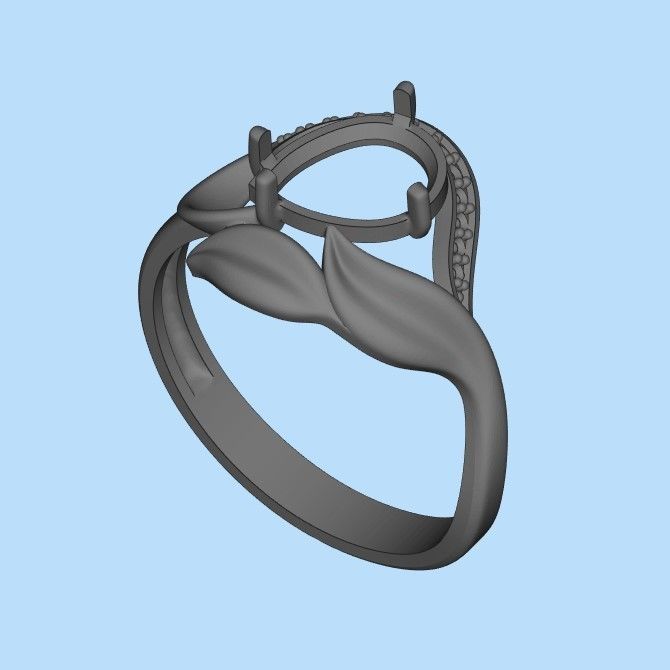 Women ring with gems 3dm stl 3D print model_31