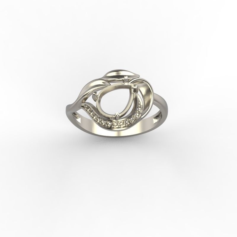 Women ring with gems 3dm stl 3D print model_15