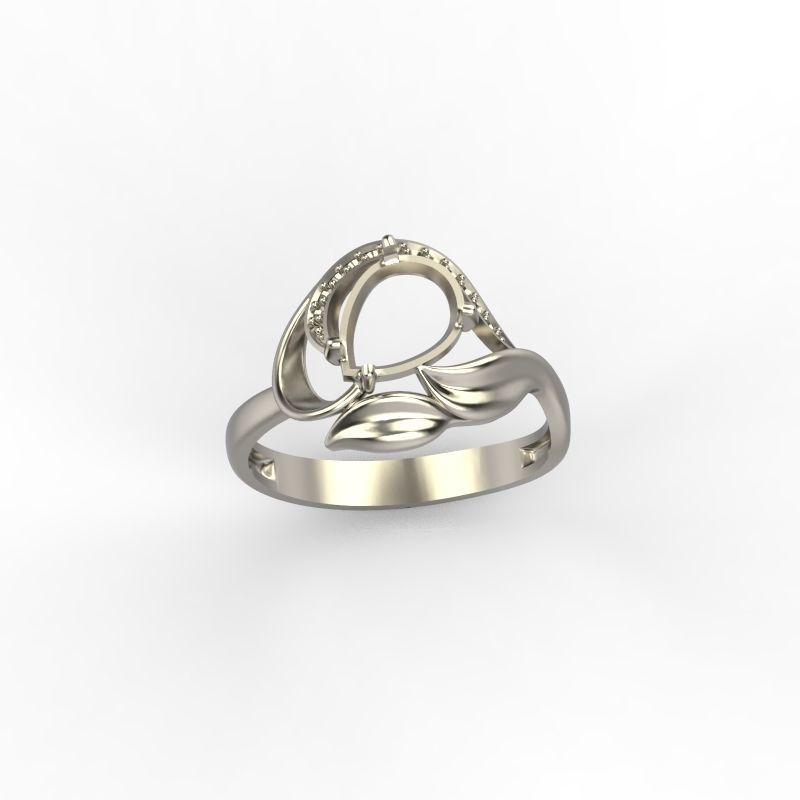 Women ring with gems 3dm stl 3D print model_14